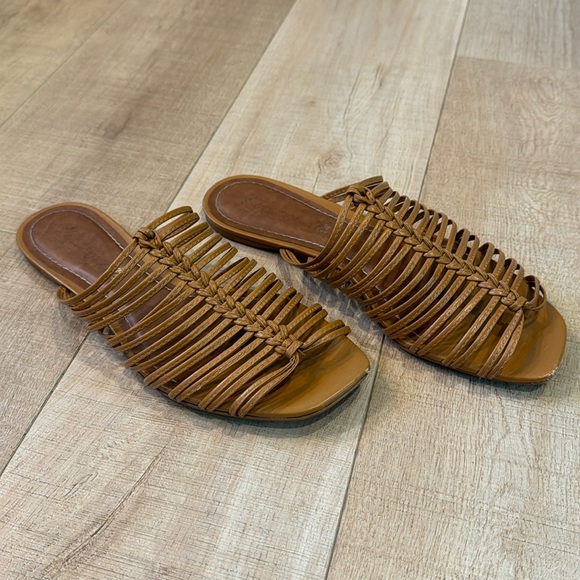 Strappy leather sandals - Picture 1 of 3